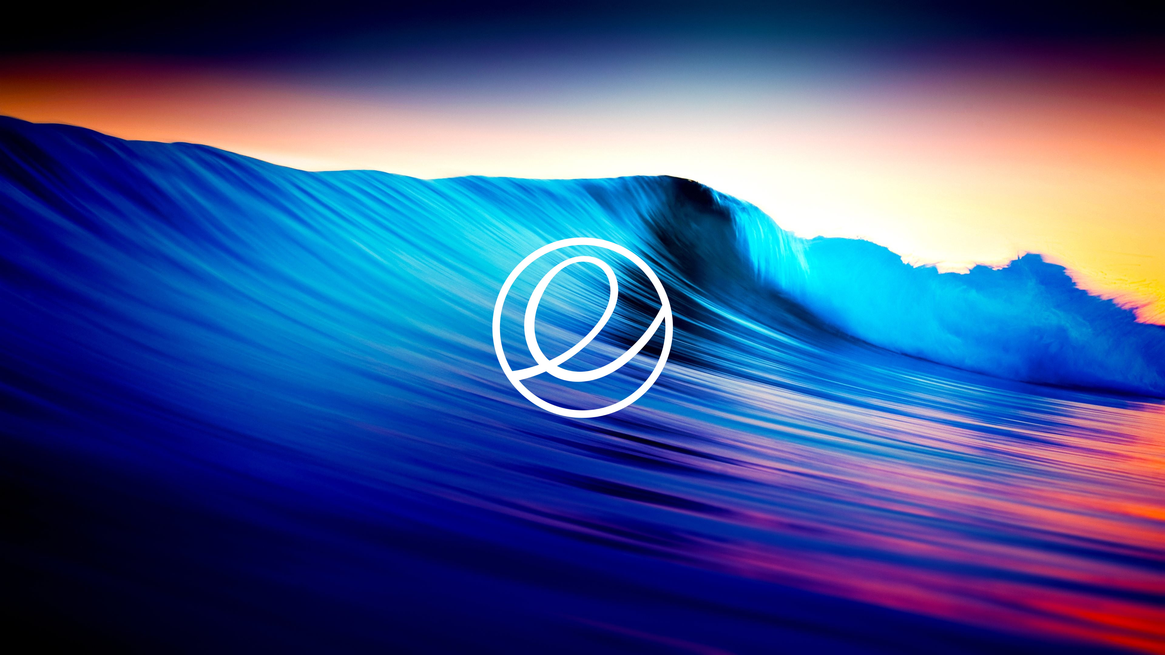 Easy Elementary Os Logo Put On Ocean Wallpaper 4k Made - Ultra Hd 4k Background , HD Wallpaper & Backgrounds