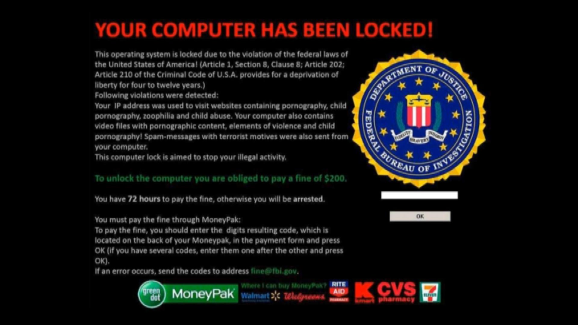 Fbi Warning Wallpapers, Hqfx Pics - Your Computer Has Been Locked Screen , HD Wallpaper & Backgrounds