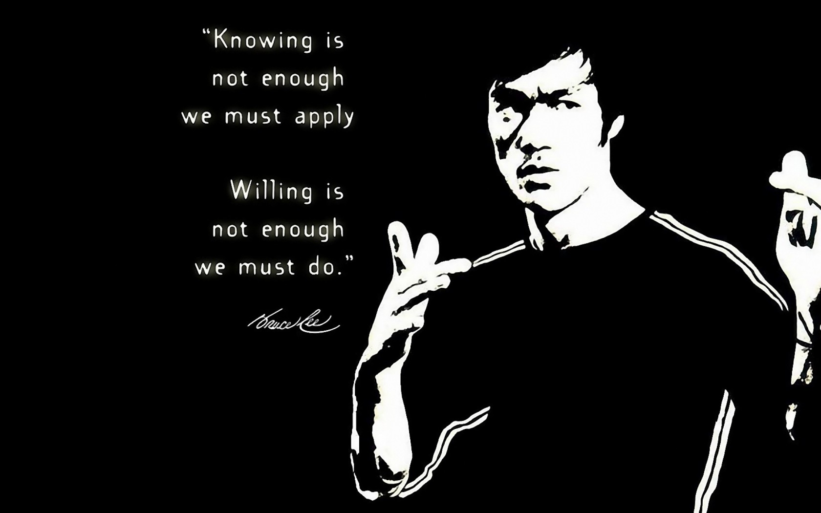 Never Give Up Quotes Wallpaper Free Hd For - Bruce Lee Black And White , HD Wallpaper & Backgrounds