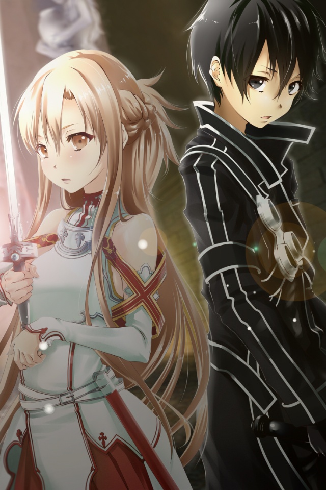 Sword Art Online - Sword Art Online Asuna And Kirito Phone , HD Wallpaper & Backgrounds