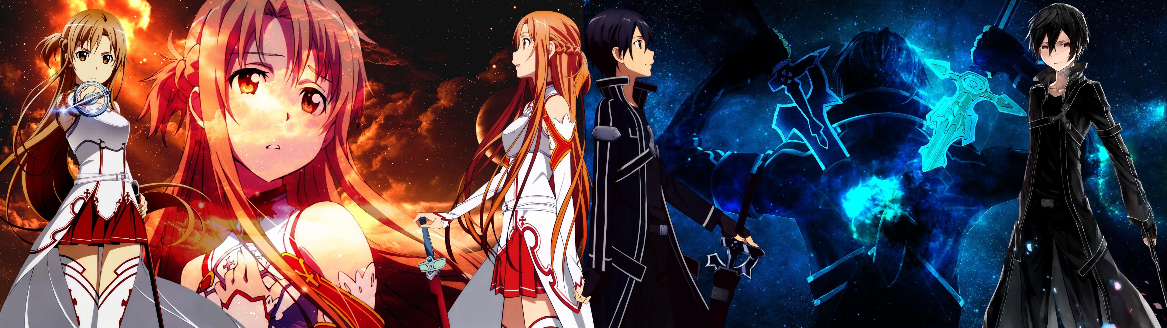 Sword Art Online, Yuuki Asuna, Anime, Kirigaya Kazuto, - Dual Monitor Wallpaper Sao , HD Wallpaper & Backgrounds