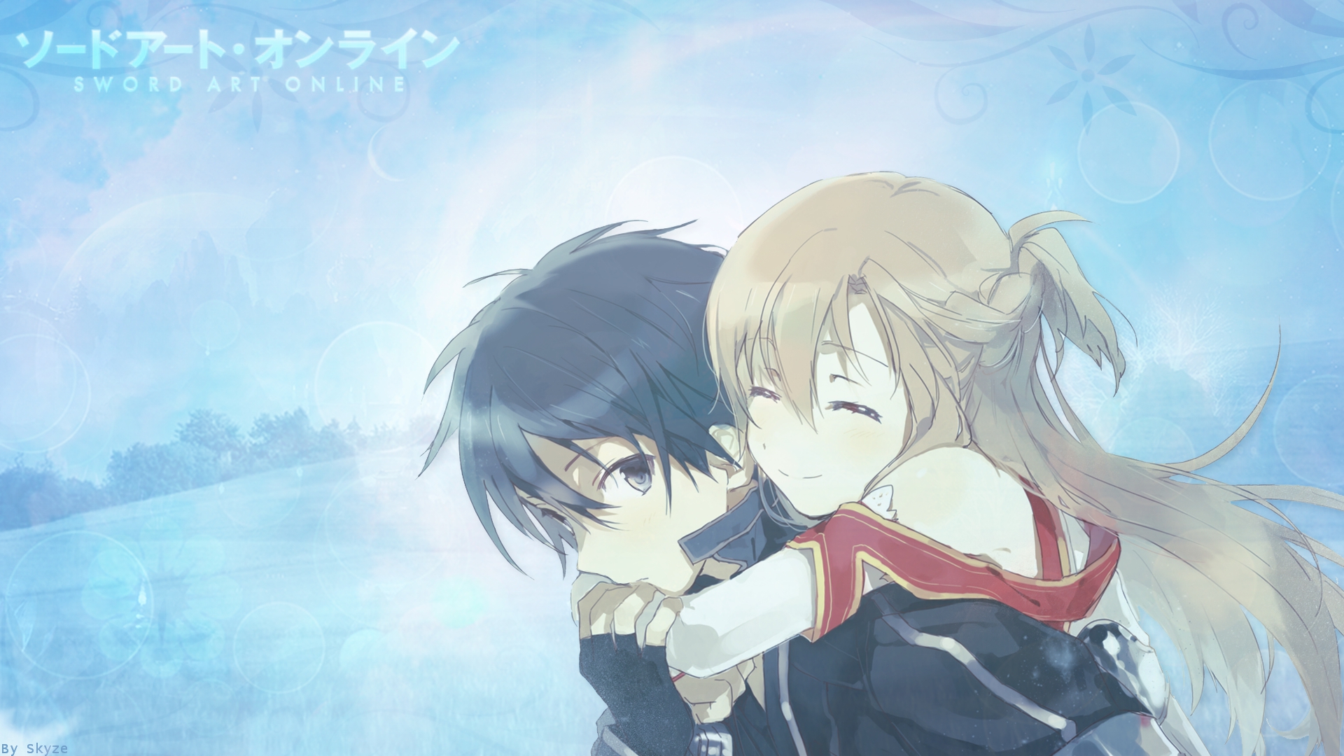 Download Wallpaper From Anime Sword Art Online With - Cute Kirito And Asuna , HD Wallpaper & Backgrounds