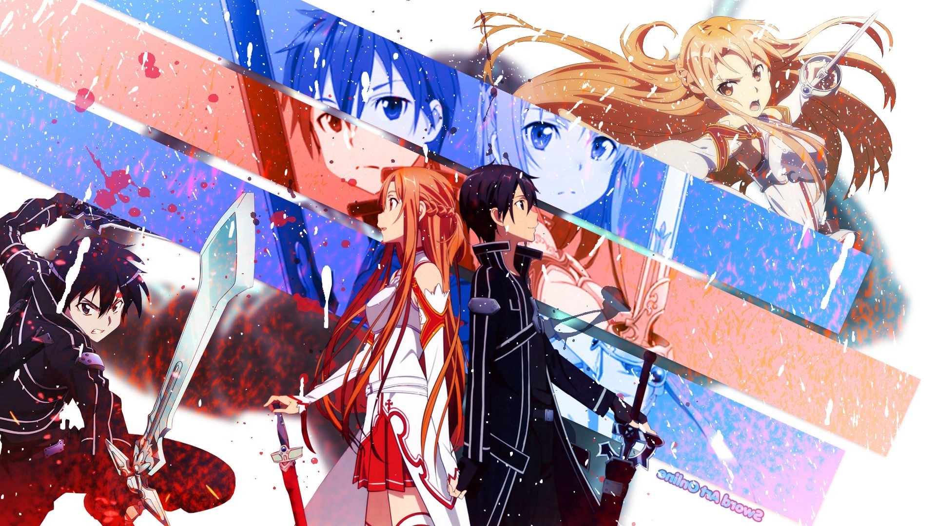 Sword Art Online Kirigaya Kazuto Yuuki Asuna Anime - Sword Art Online , HD Wallpaper & Backgrounds