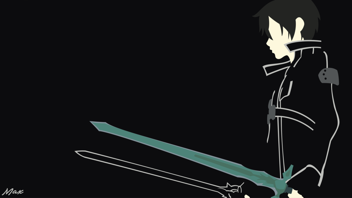 Kirito Black Swordsman Minimal Wallpaper By Max028 - Sword Art Online Minimal , HD Wallpaper & Backgrounds