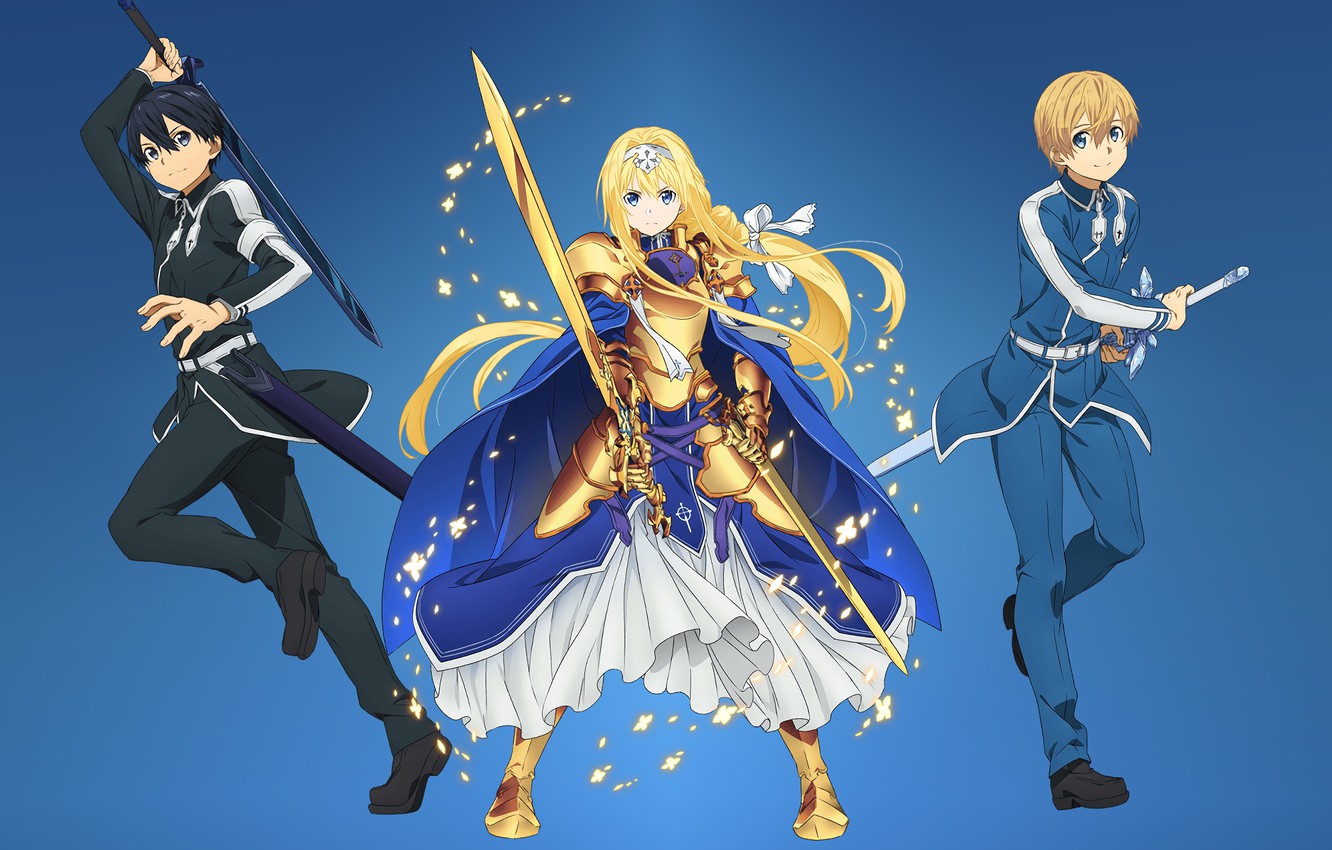 Photo Wallpaper Kawaii, Girl, Sword, Gold, Armor, Anime, - Sword Art Online Alicization Wallpaper Sao 3 , HD Wallpaper & Backgrounds