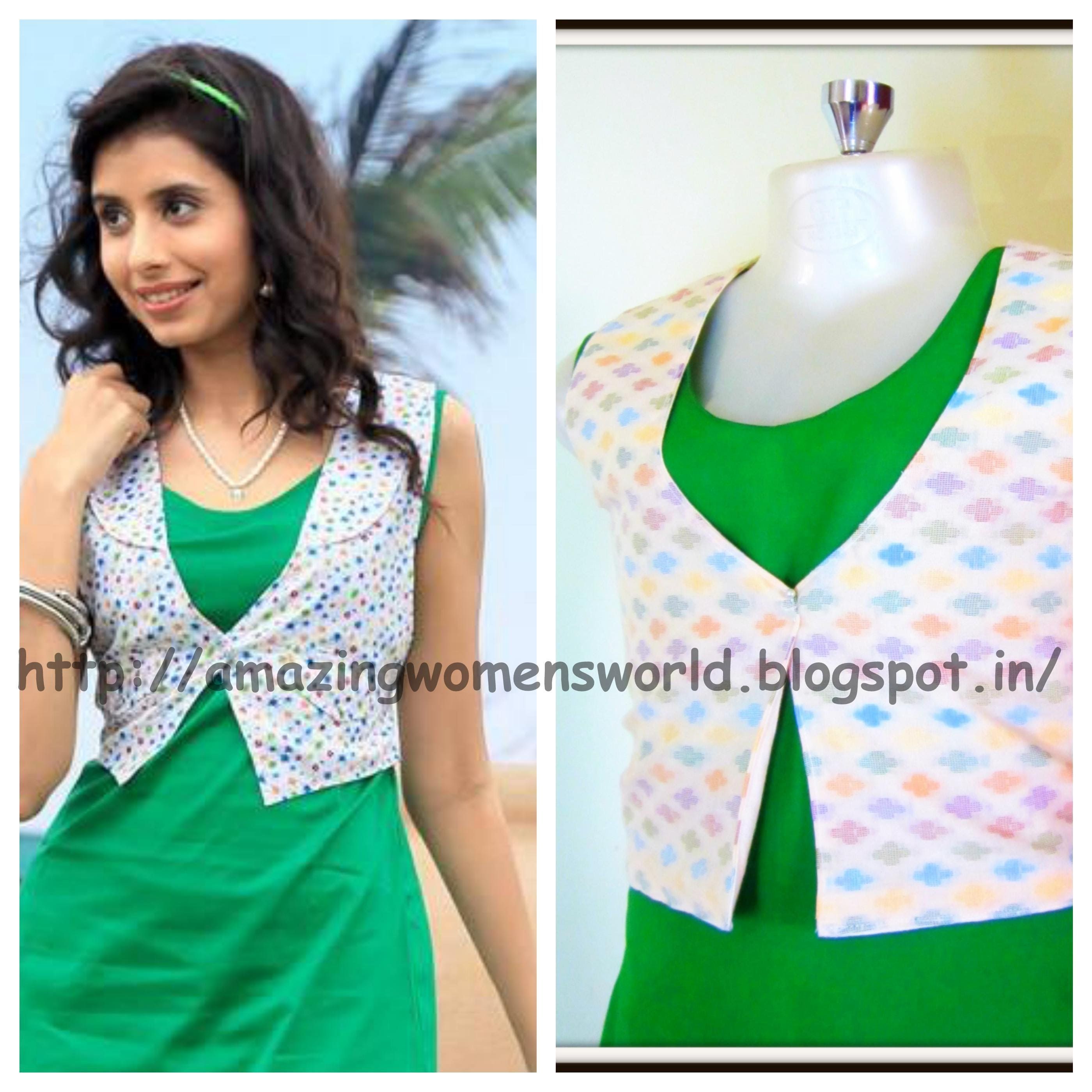 Simple Line Dress With Jacket Easy Making Also Anitha - Koti Jacket Style Kurti Design , HD Wallpaper & Backgrounds