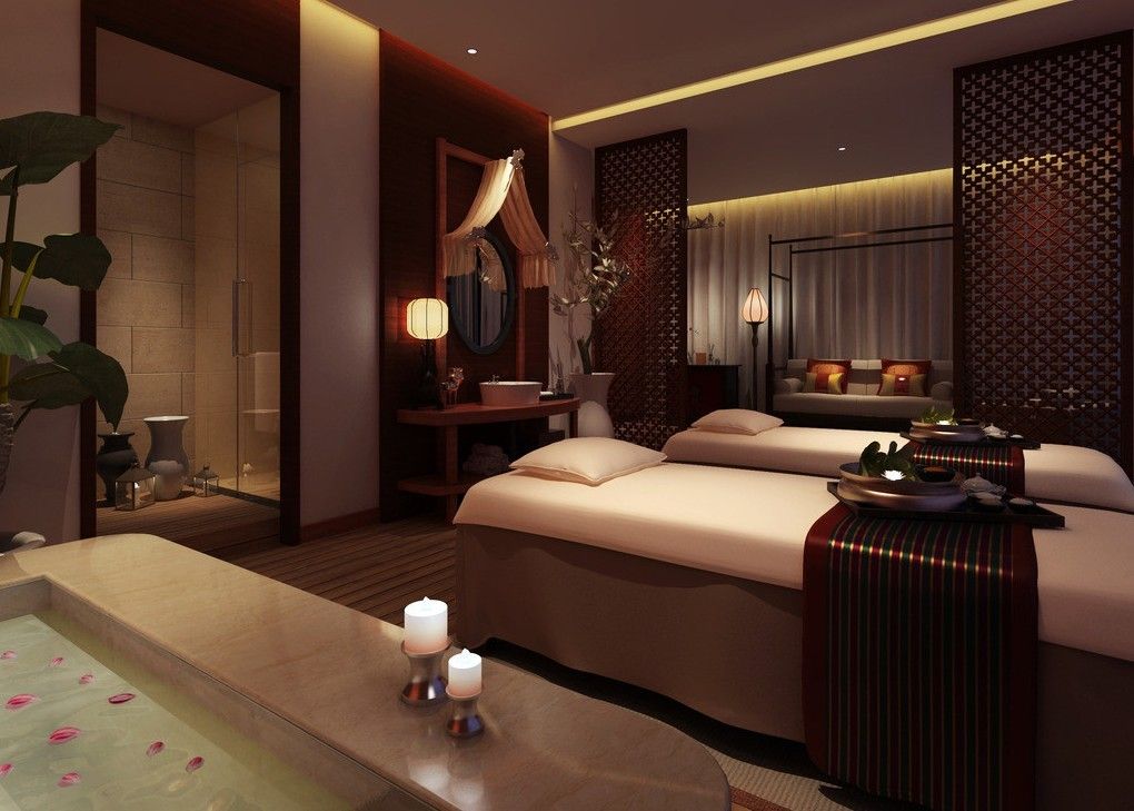 Spa Massage Room Interior Design 3d - Massage Interior Design , HD Wallpaper & Backgrounds