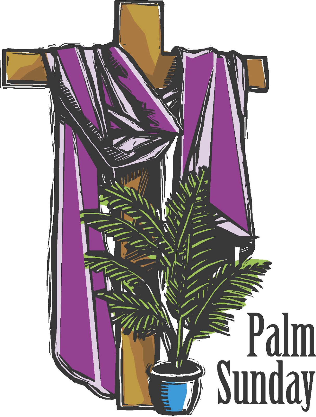 Happy Palm Sunday Wallpaper - Palm Sunday Cross Clipart , HD Wallpaper & Backgrounds
