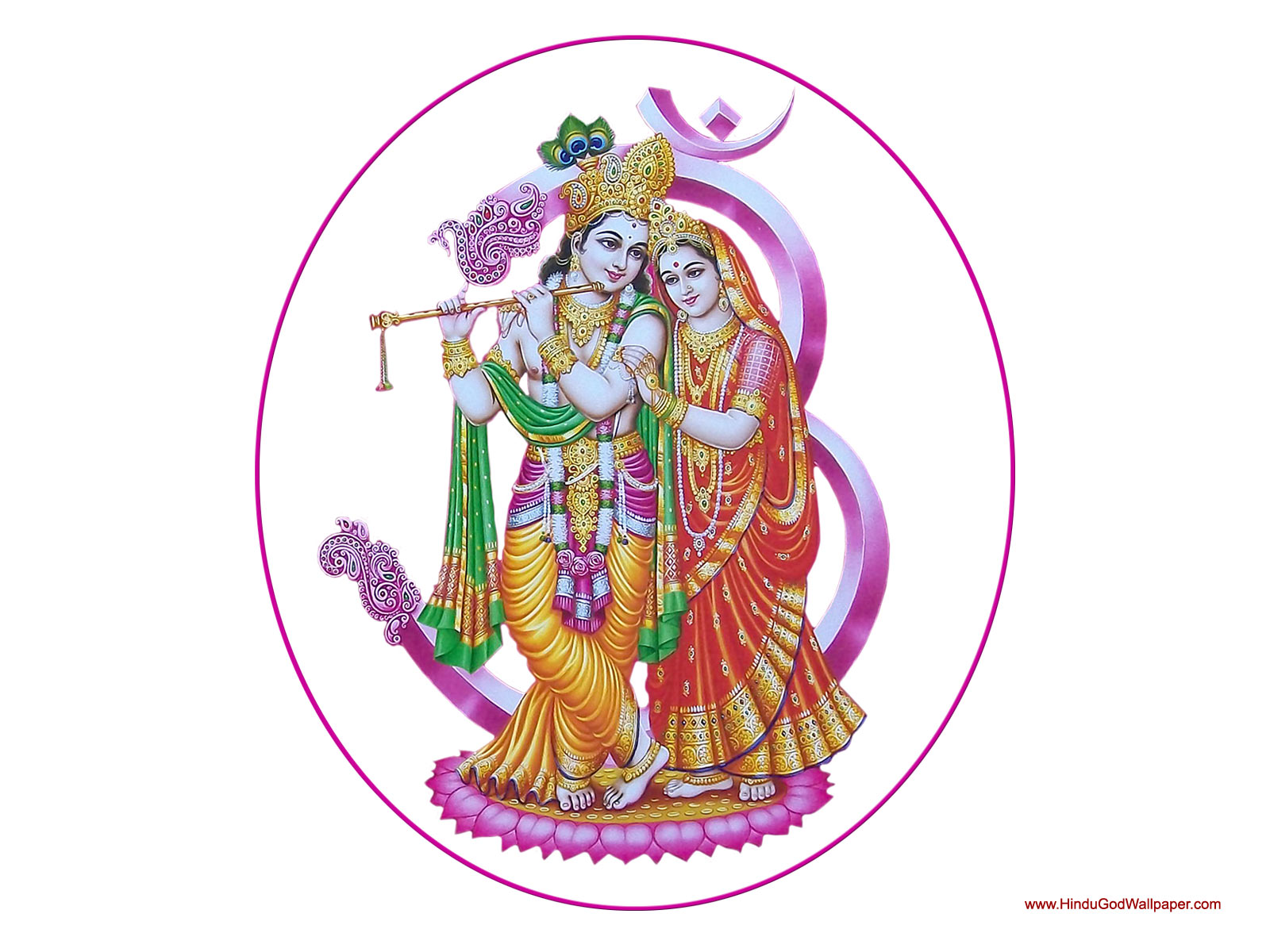 Radha Krishna Wallpaper Hd 3d Full Size - Om Radha Krishna Png , HD Wallpaper & Backgrounds