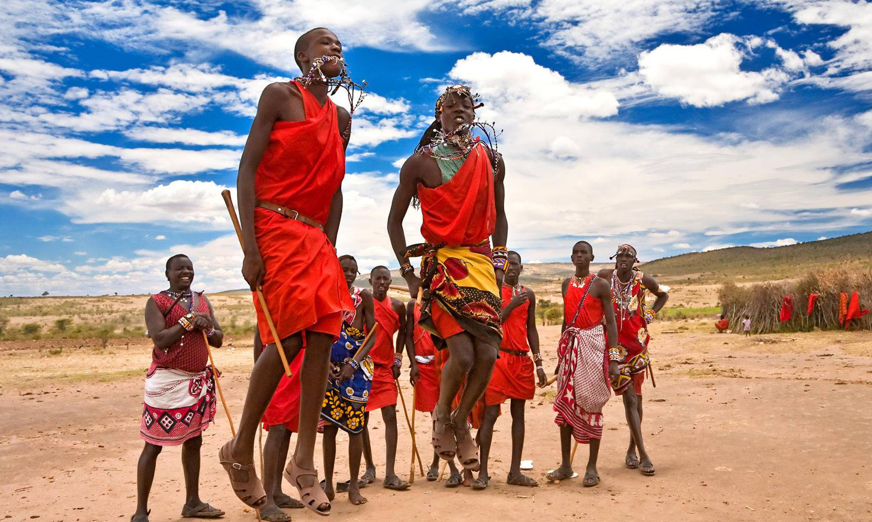 Maasai Warriors Dancing, Maasai Mara National Reserve, - Kenyan Masai , HD Wallpaper & Backgrounds