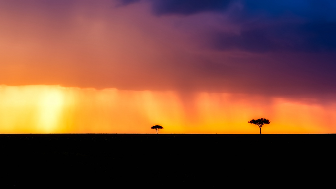 Wallpaper Kenya, Landscape, Colorful, Sky, Rain, Trees, - Sunset , HD Wallpaper & Backgrounds