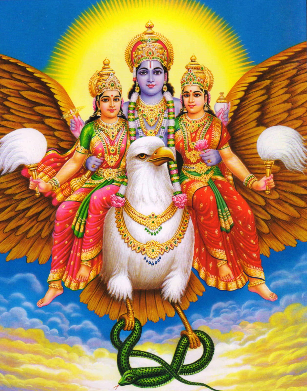 Hindu God Wallpaper Full Hd - Lord Vishnu With Garuda , HD Wallpaper & Backgrounds