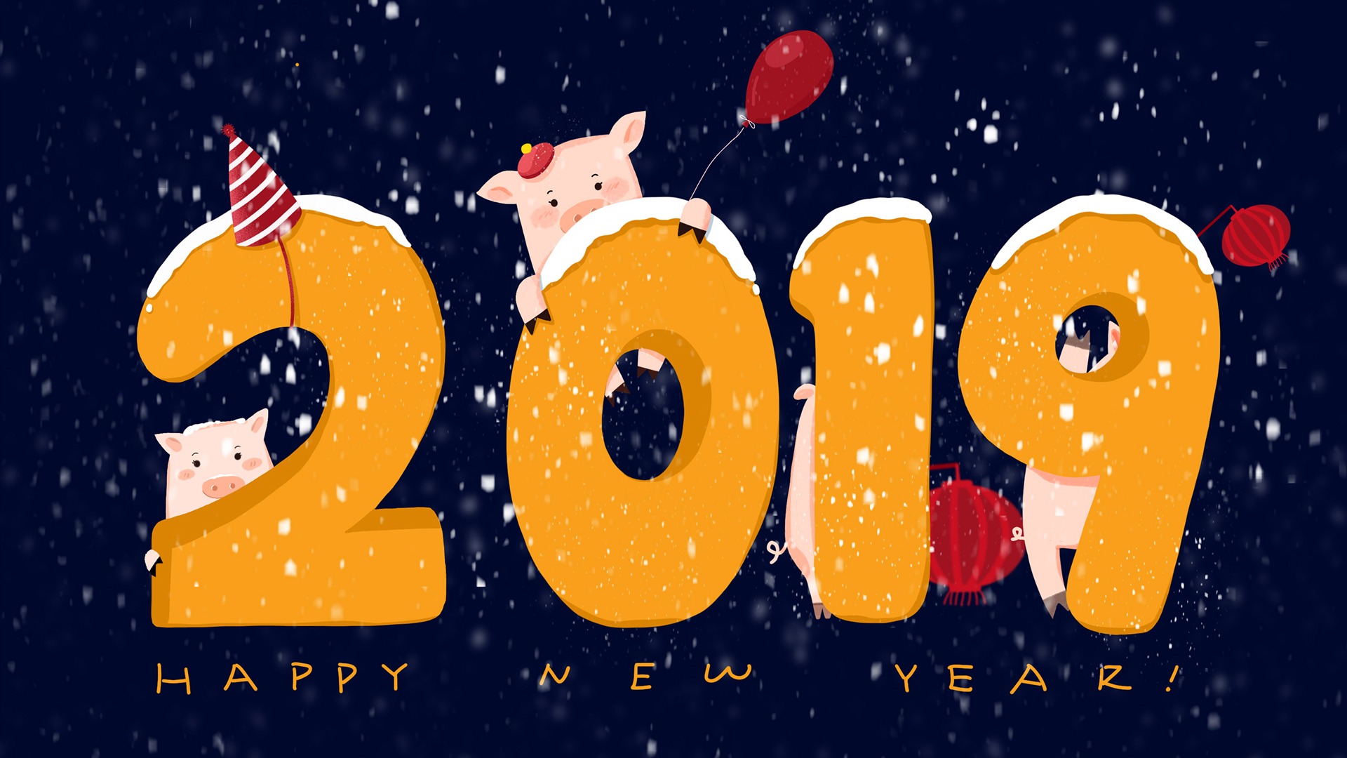 Happy Chinese New Year 2019 Year Of Earth Pig Hd Wallpaper - Happy Chinese New Year 2019 Hd , HD Wallpaper & Backgrounds