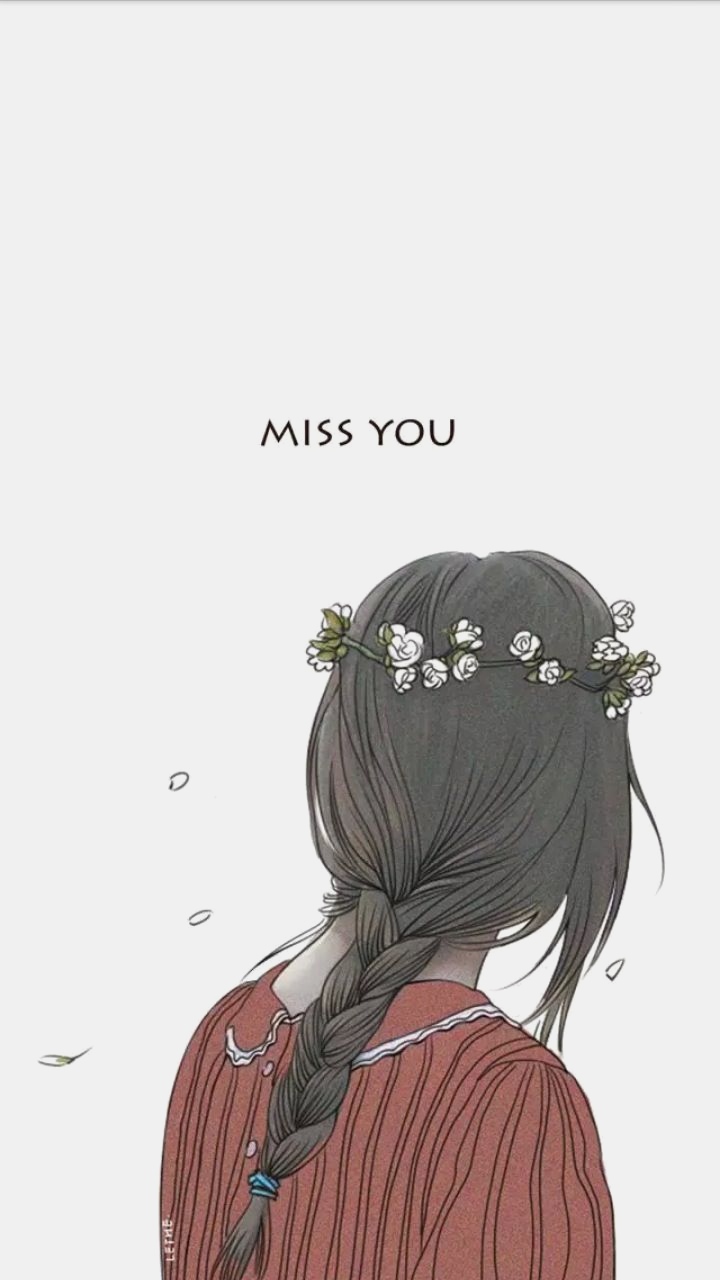 Miss You I Miss You Wallpaper Couple Wallpaper Girl - Girl Illustration , HD Wallpaper & Backgrounds