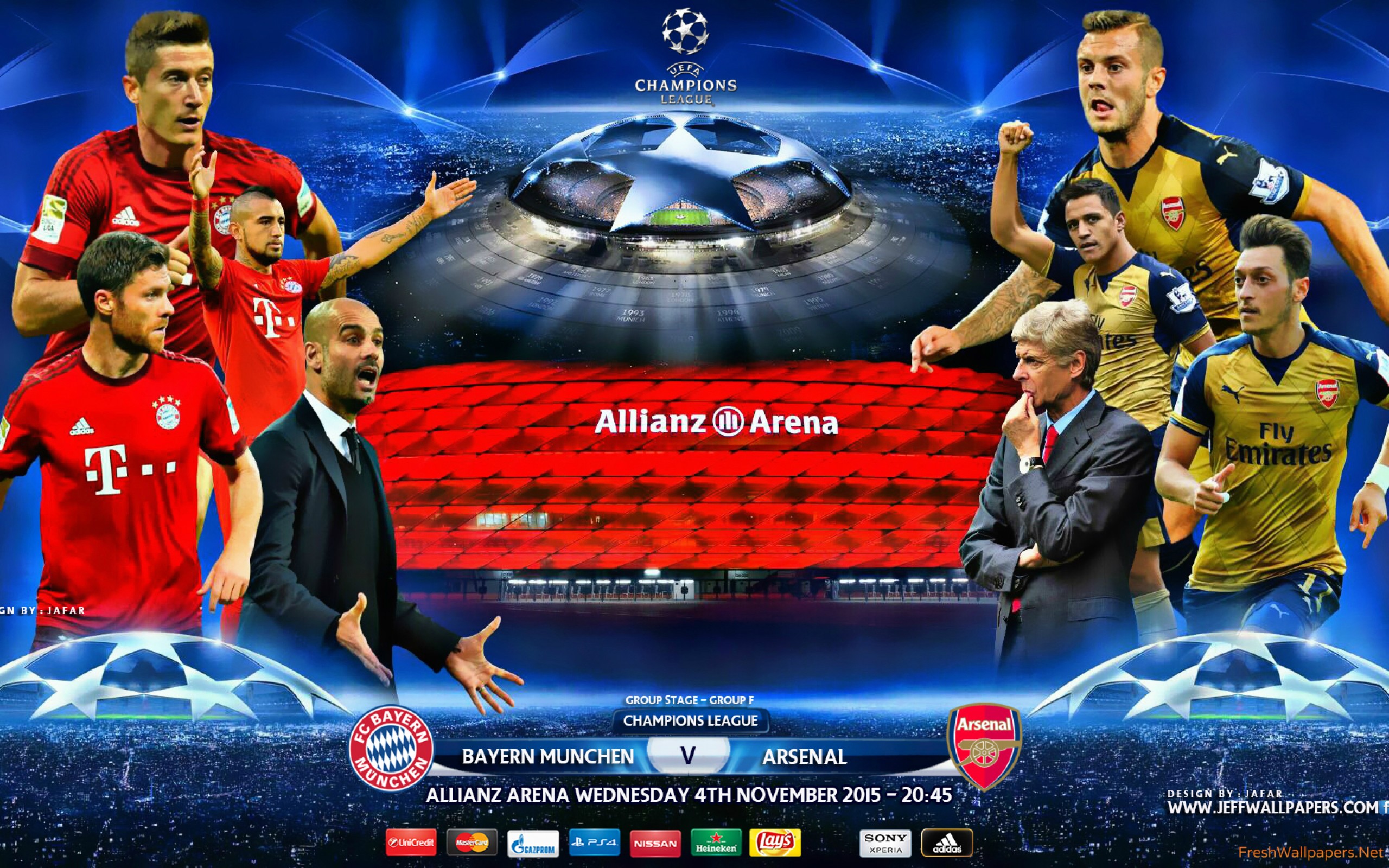 Fc Bayern Munchen V Arsenal 2015-16 Champions League - Bayern Munchen Vs Arsenal 2017 , HD Wallpaper & Backgrounds