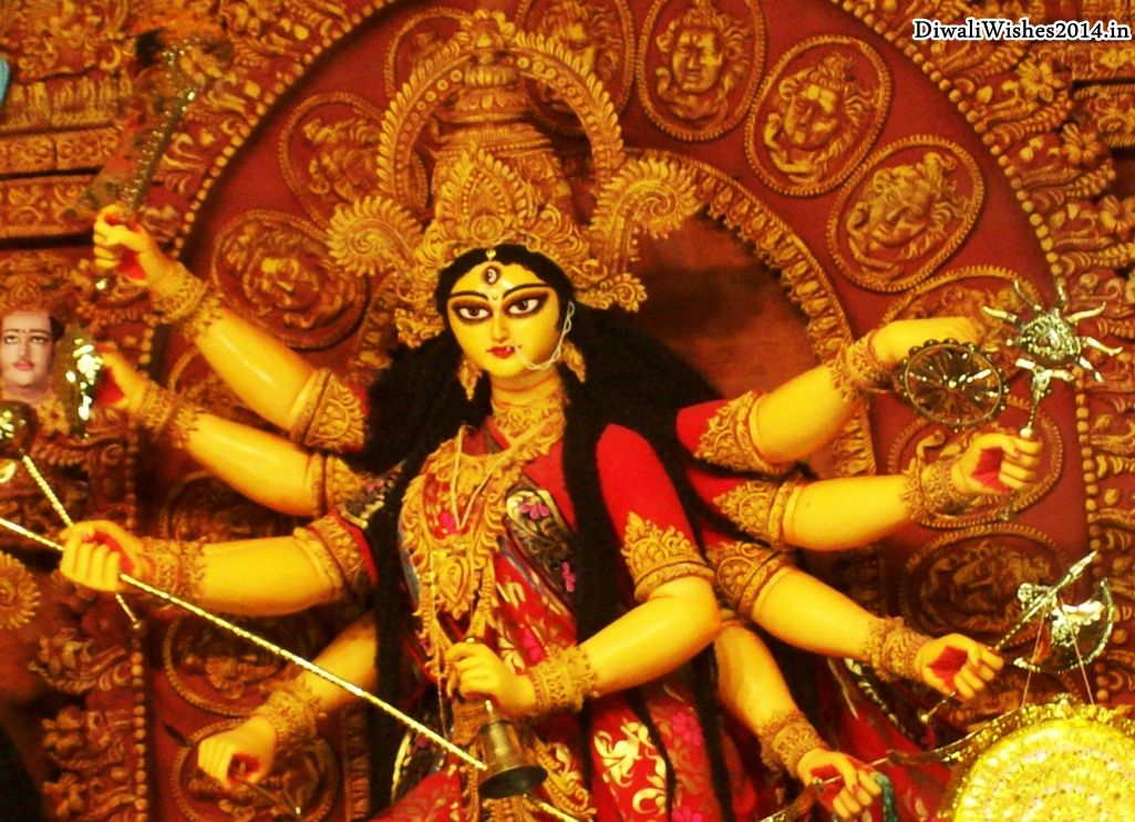 Free Download Happy Navratri Wallpaper Full Size Of - Durga Pooja 2017 , HD Wallpaper & Backgrounds