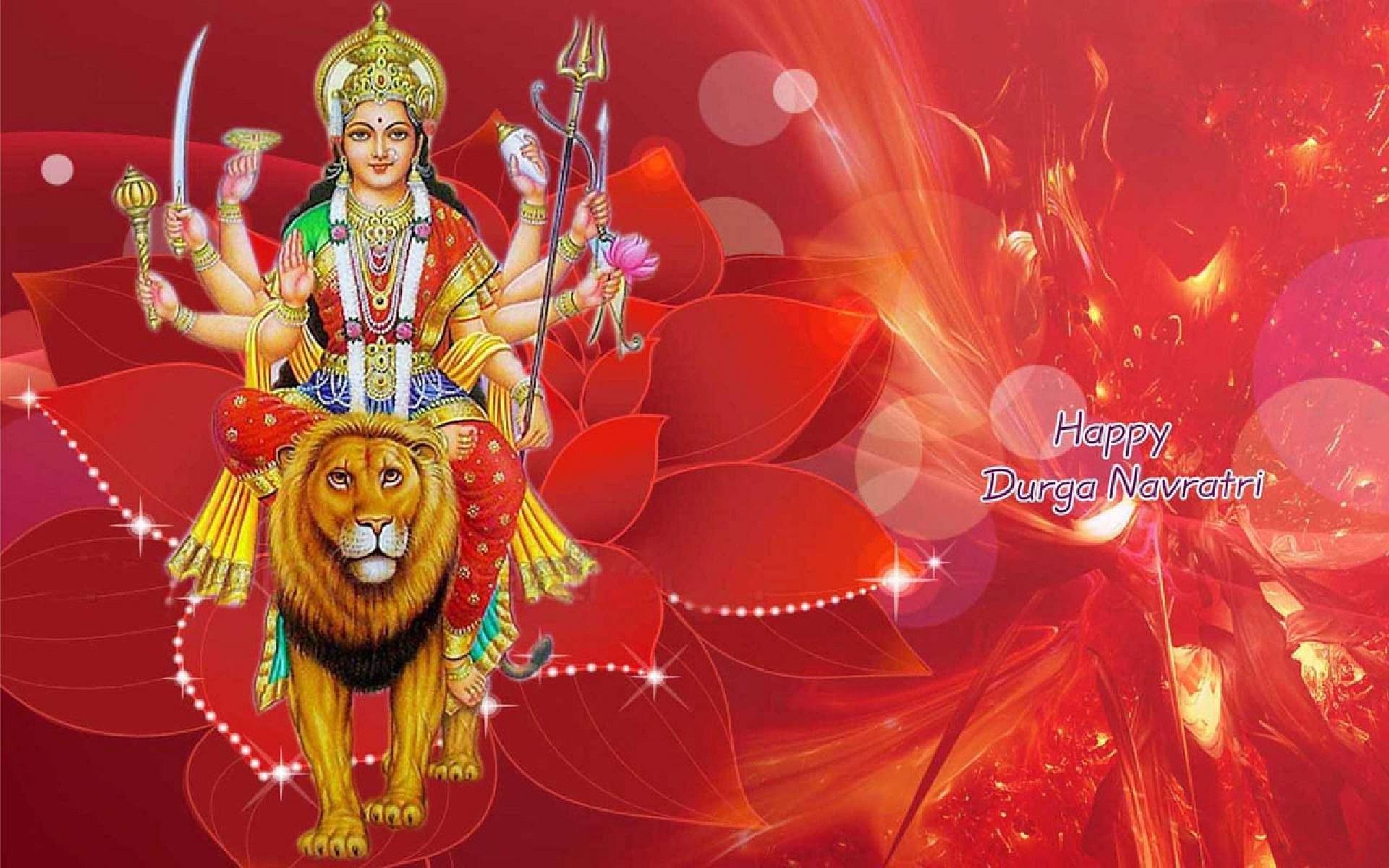 Happy - Durga Mata Background Hd , HD Wallpaper & Backgrounds