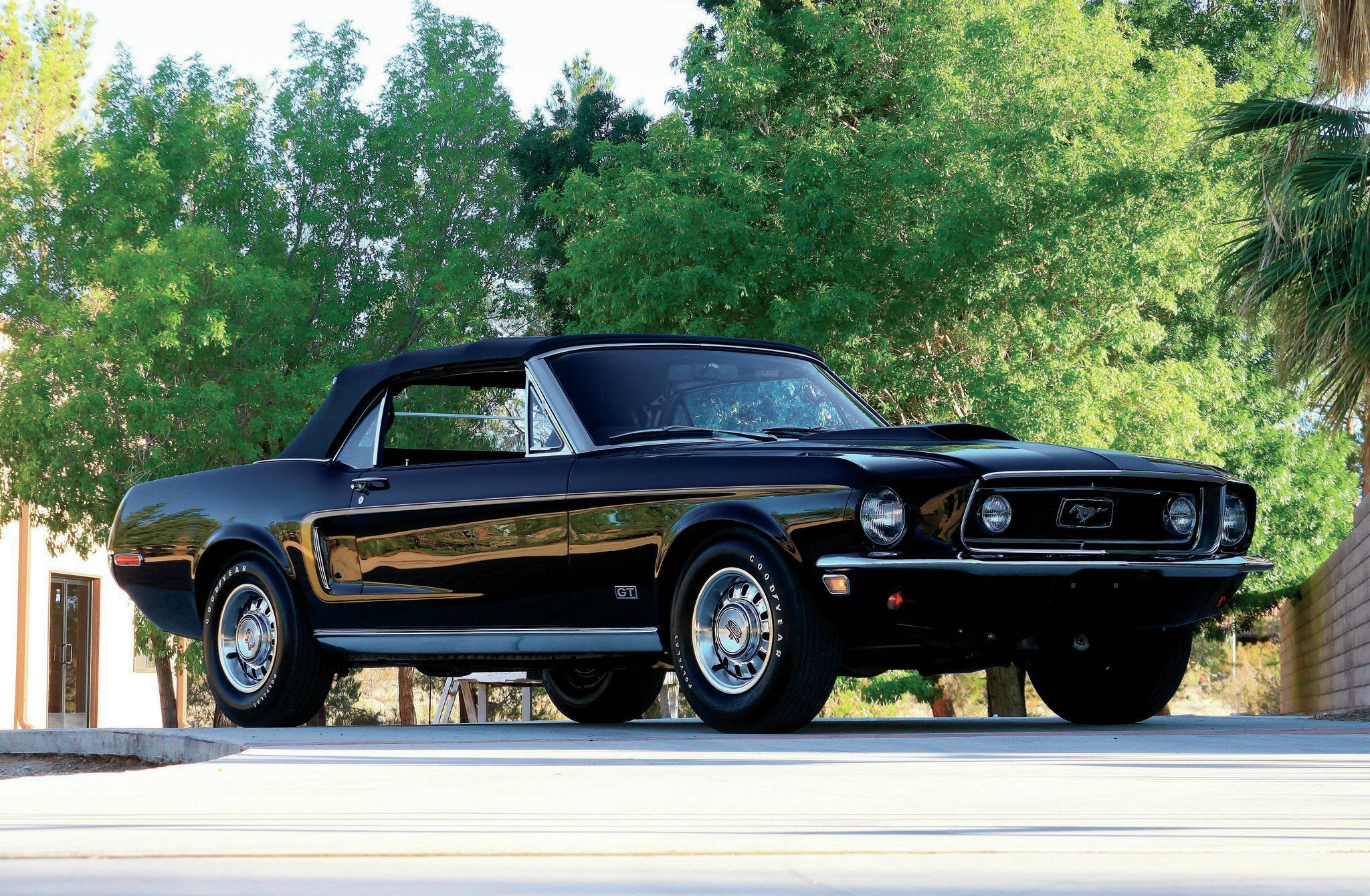 1968 1 2 Ford Mustang Cobra Jet Black Photo Image Gallery - 1968 Ford Mustang Black , HD Wallpaper & Backgrounds