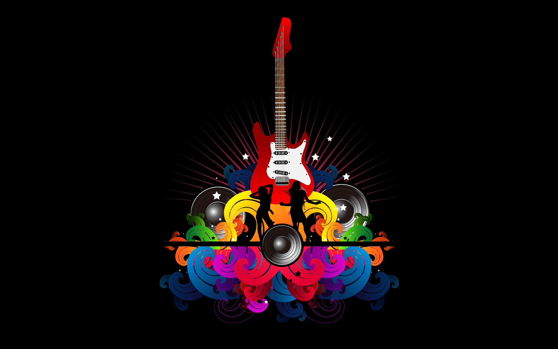 Abstract Guitar Wallpaper Desktop Background - Background Music Black Hd , HD Wallpaper & Backgrounds