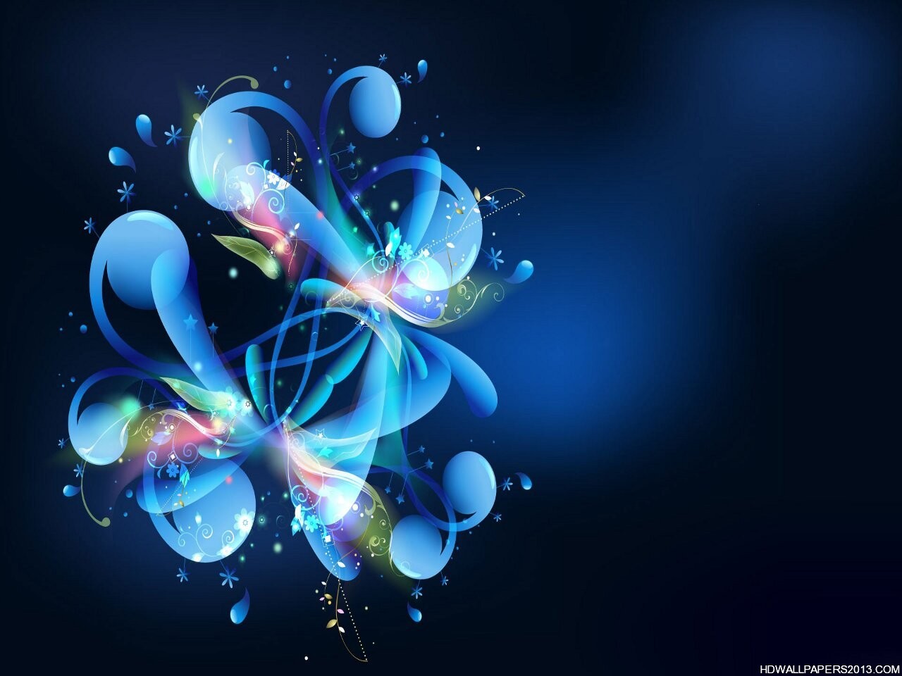 Blue Flower Abstract Wallpaper - Light Blue Flower Abstract , HD Wallpaper & Backgrounds