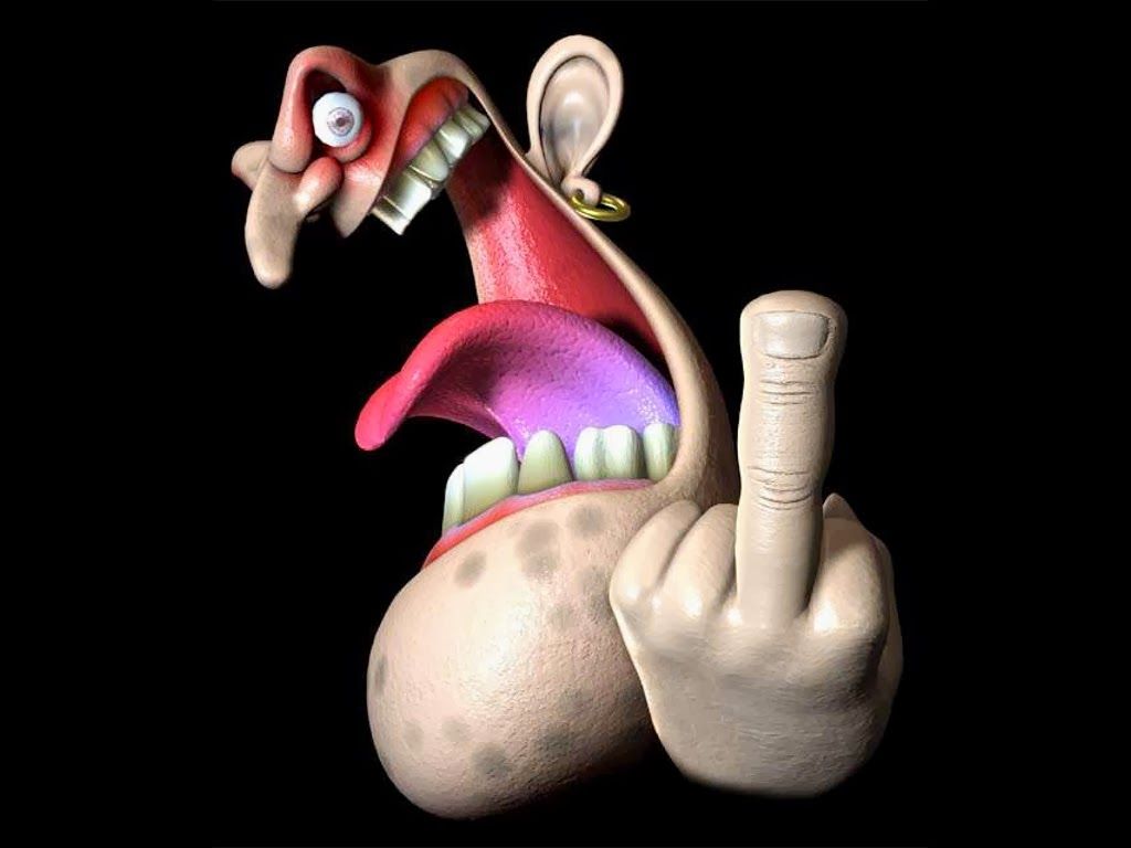 Gambar Kartun Gambar Dp Bbm Pinterest - Middle Finger , HD Wallpaper & Backgrounds