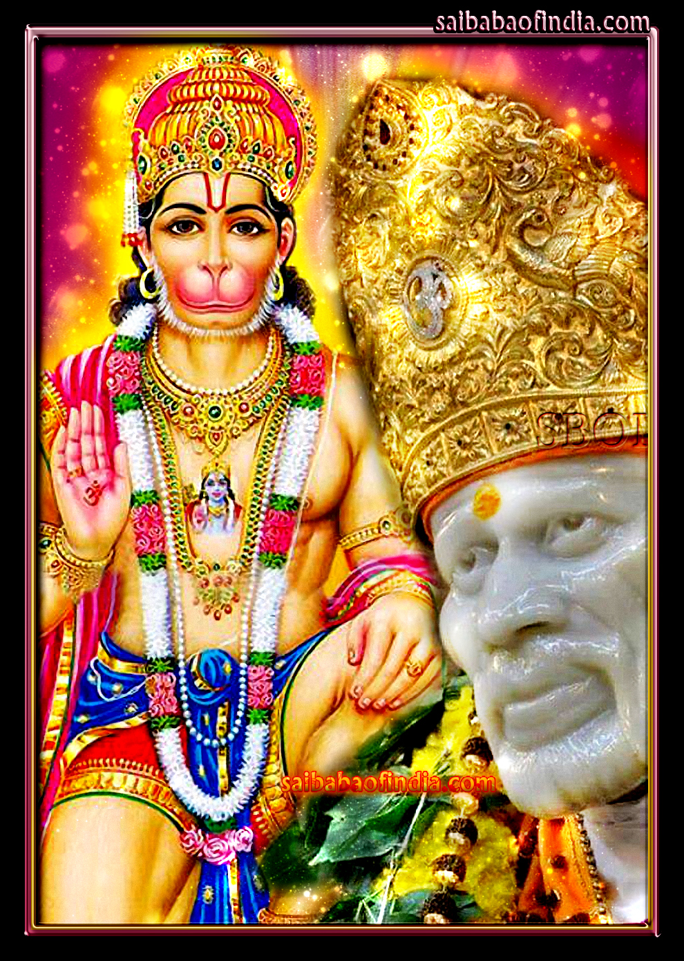 Hanuman Saibaba Wallpaper Saibabaofindia Sboi Shirdi - Anjaneya Lord , HD Wallpaper & Backgrounds