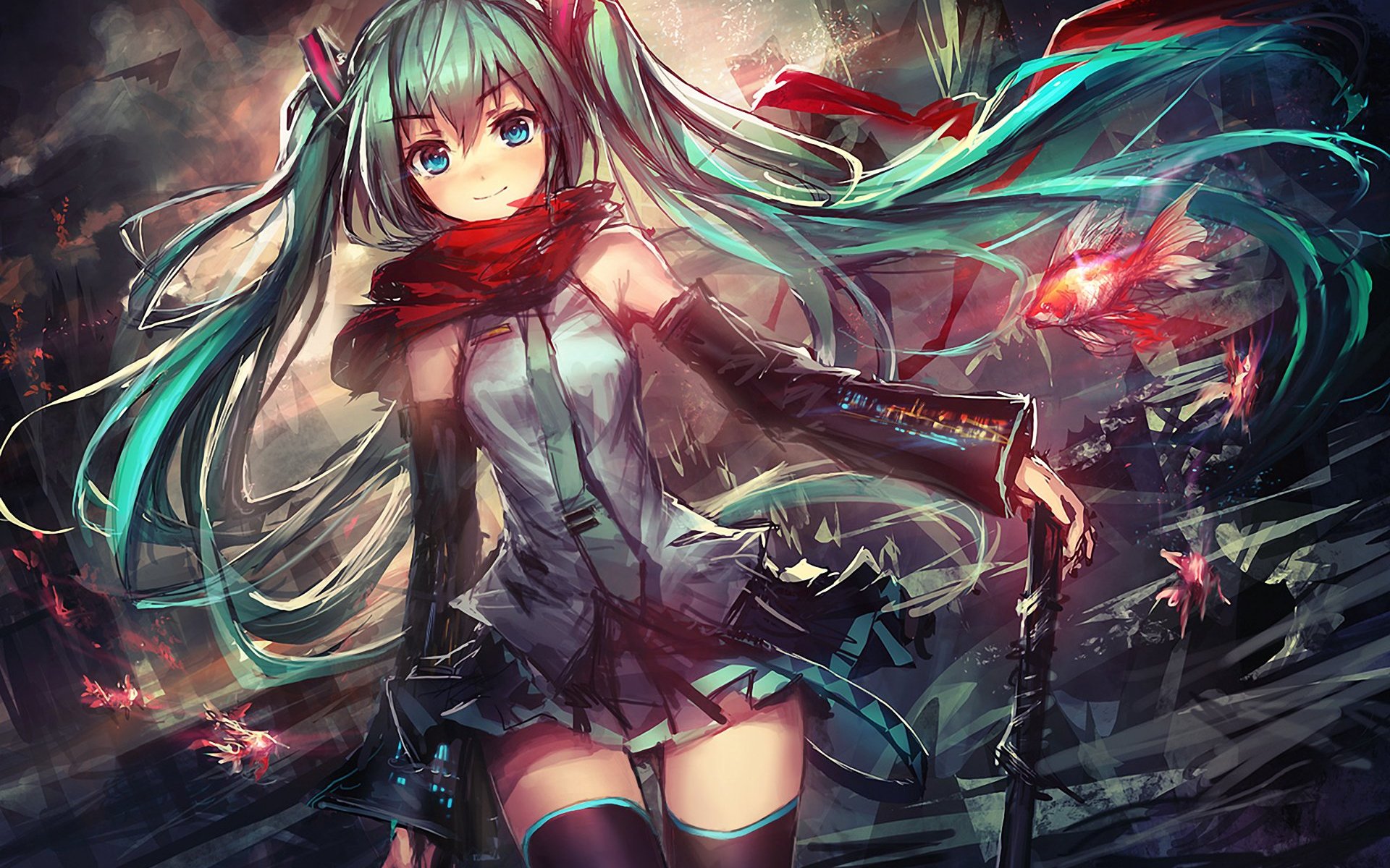 Miku 2d Anime Livewallpaper Source - Anime Miku , HD Wallpaper & Backgrounds