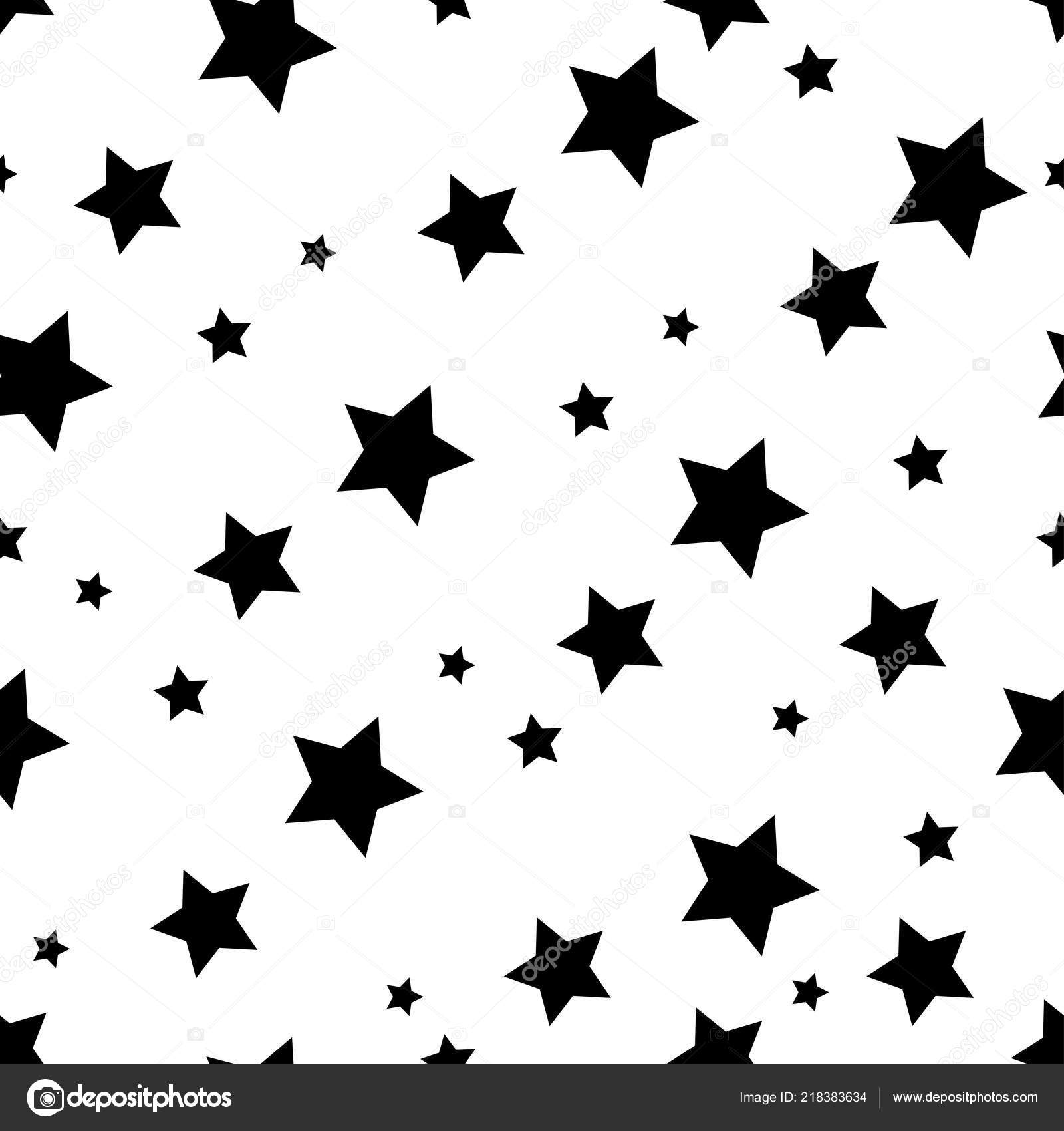 Estrellas Sin Costura Patronaje Fondo Negro Wallpaper - Star Pattern , HD Wallpaper & Backgrounds