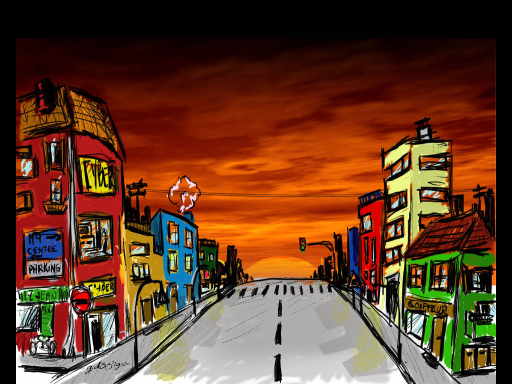 Sunset City - Fondo De Comic Ciudad , HD Wallpaper & Backgrounds
