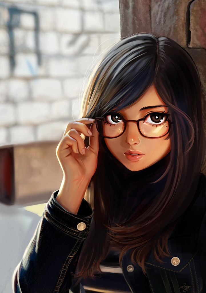 721 X - Girl With Glasses Art , HD Wallpaper & Backgrounds