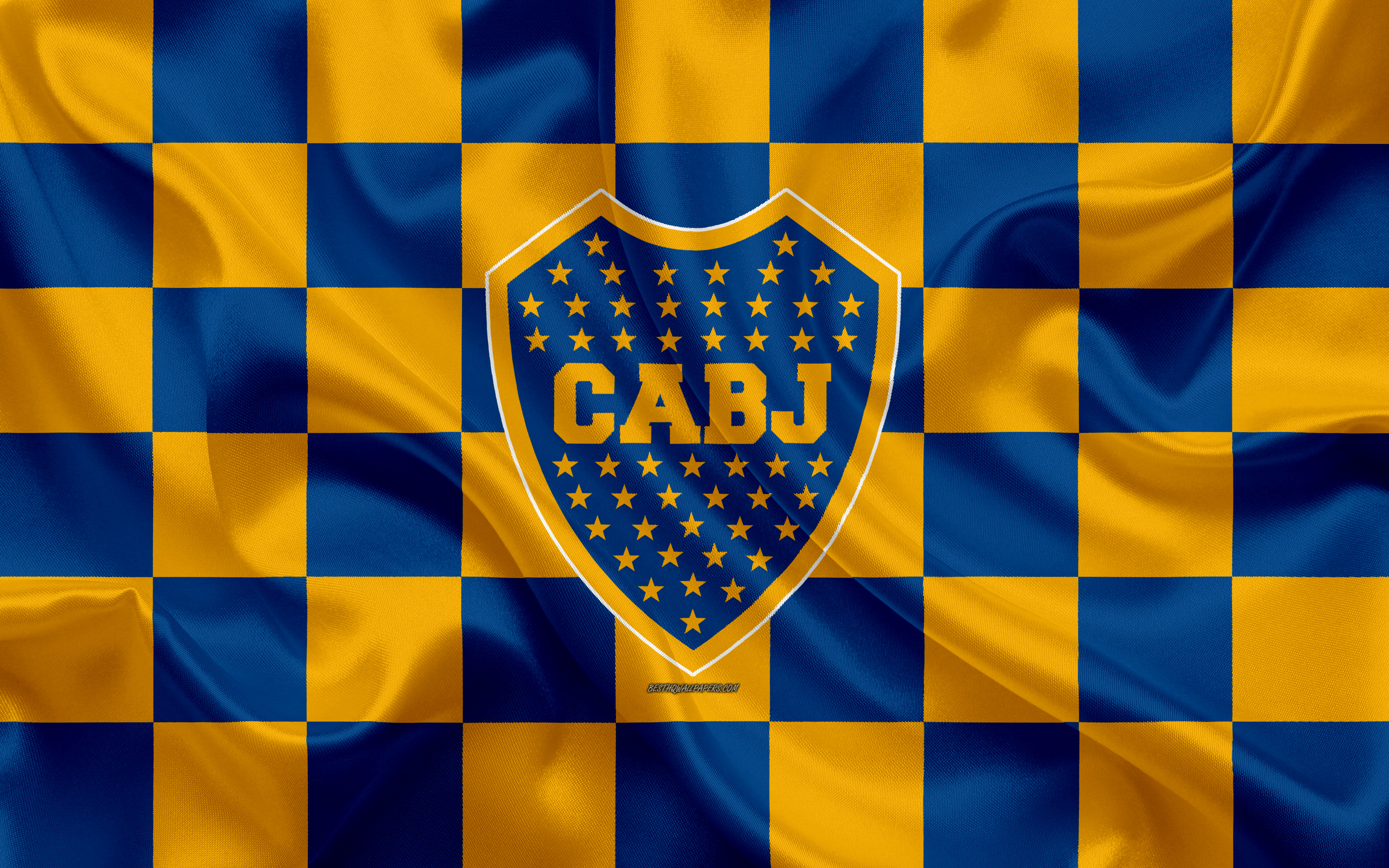 Boca Juniors, 4k, Logo, Creative Art, Blue Yellow Checkered , HD Wallpaper & Backgrounds