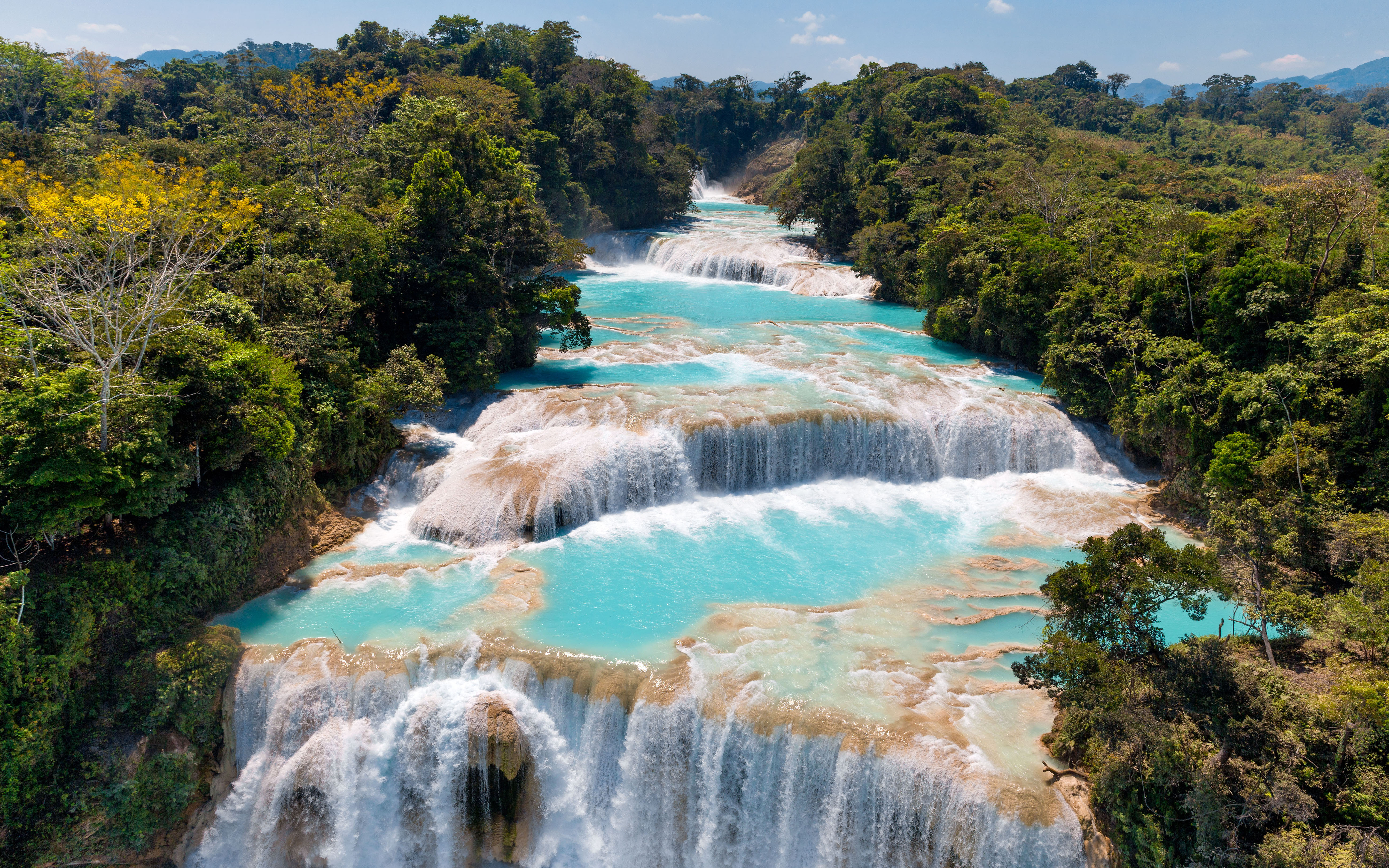 Agua Azul Cascading Waterfalls Mexico Beautiful Landscape - Yann Arthus  Bertrand (#394012) - HD Wallpaper \u0026 Backgrounds Download, image size:5200x3250