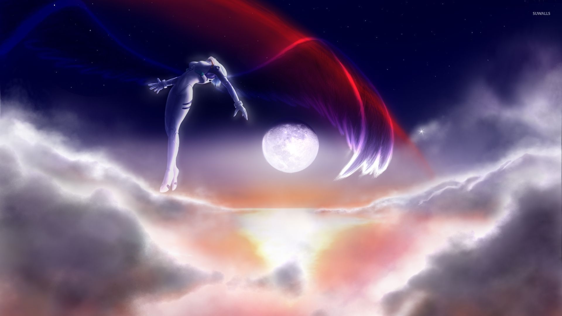 Neon Genesis Evangelion Angel In The Sky Wallpaper - Neon Genesis Evangelion , HD Wallpaper & Backgrounds
