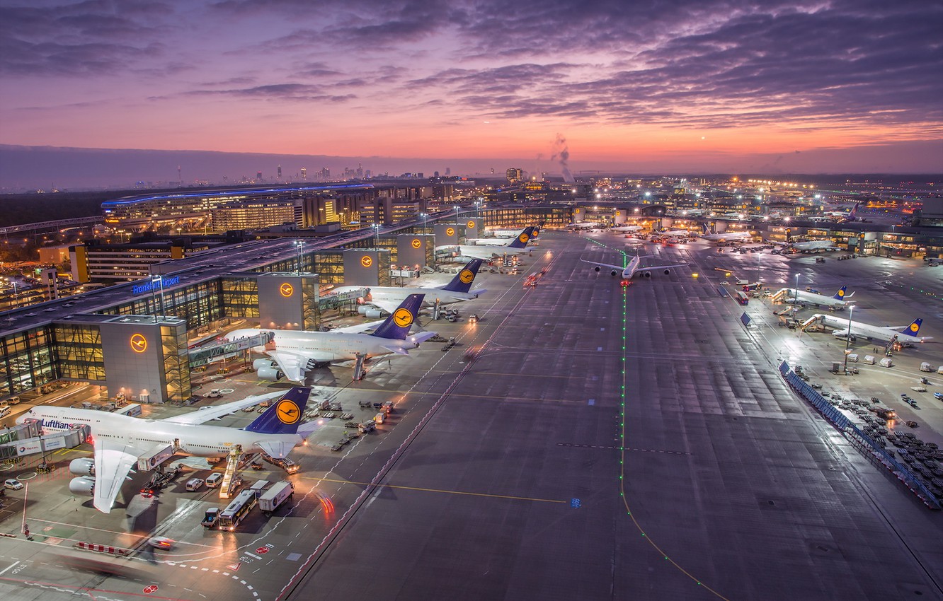 Photo Wallpaper Germany, Sunrise, Frankfurt Airport - Frankfurt Airport , HD Wallpaper & Backgrounds