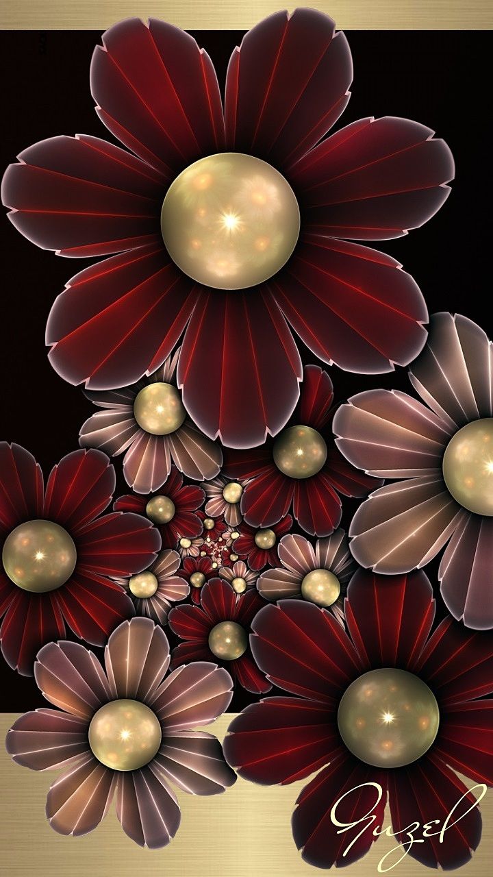 Maroon And Gold Flowers Wallpaper - Maroon And Gold Quinceanera Decorations , HD Wallpaper & Backgrounds