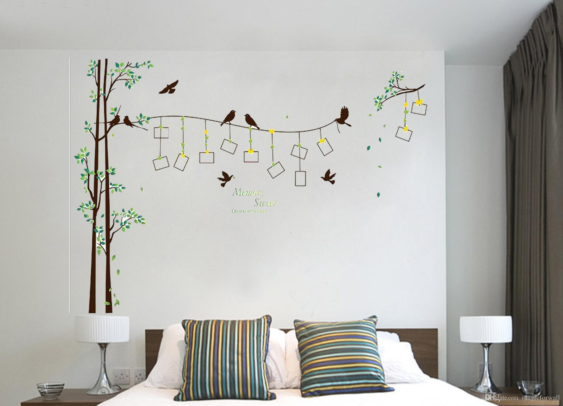Birds On The Tree Picture Frame Wall Decal Home Decor - Wall , HD Wallpaper & Backgrounds