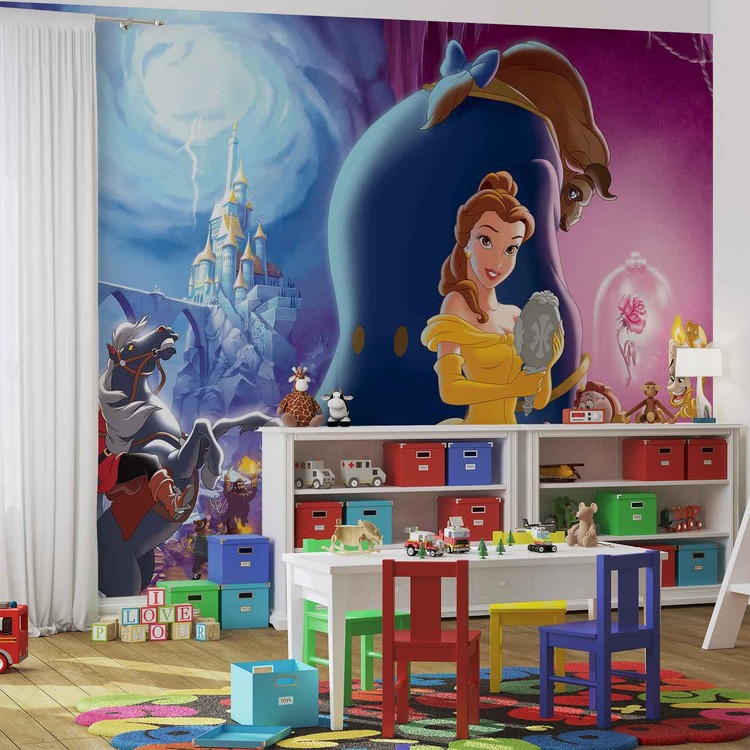 Disney Princesses Belle Beauty Beast Wallpaper Mural - Fototapeta Kubus Puchatek , HD Wallpaper & Backgrounds