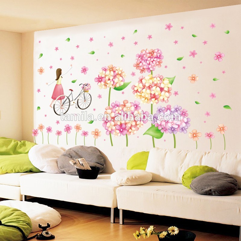 Hot Selling Big Size Flower Wall Sticker Plastic Flower - Big Size Wall Stickers , HD Wallpaper & Backgrounds