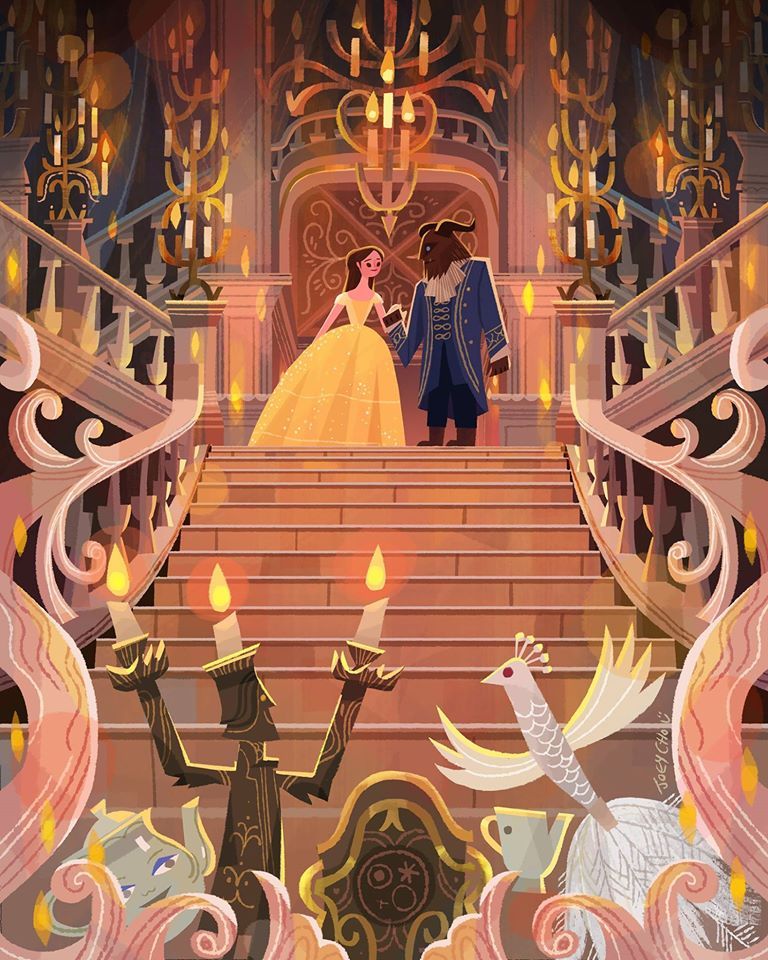 Beauty And The Beast Wallpaper, Beauty And The Beast - Beauty And The Beast Stairs , HD Wallpaper & Backgrounds
