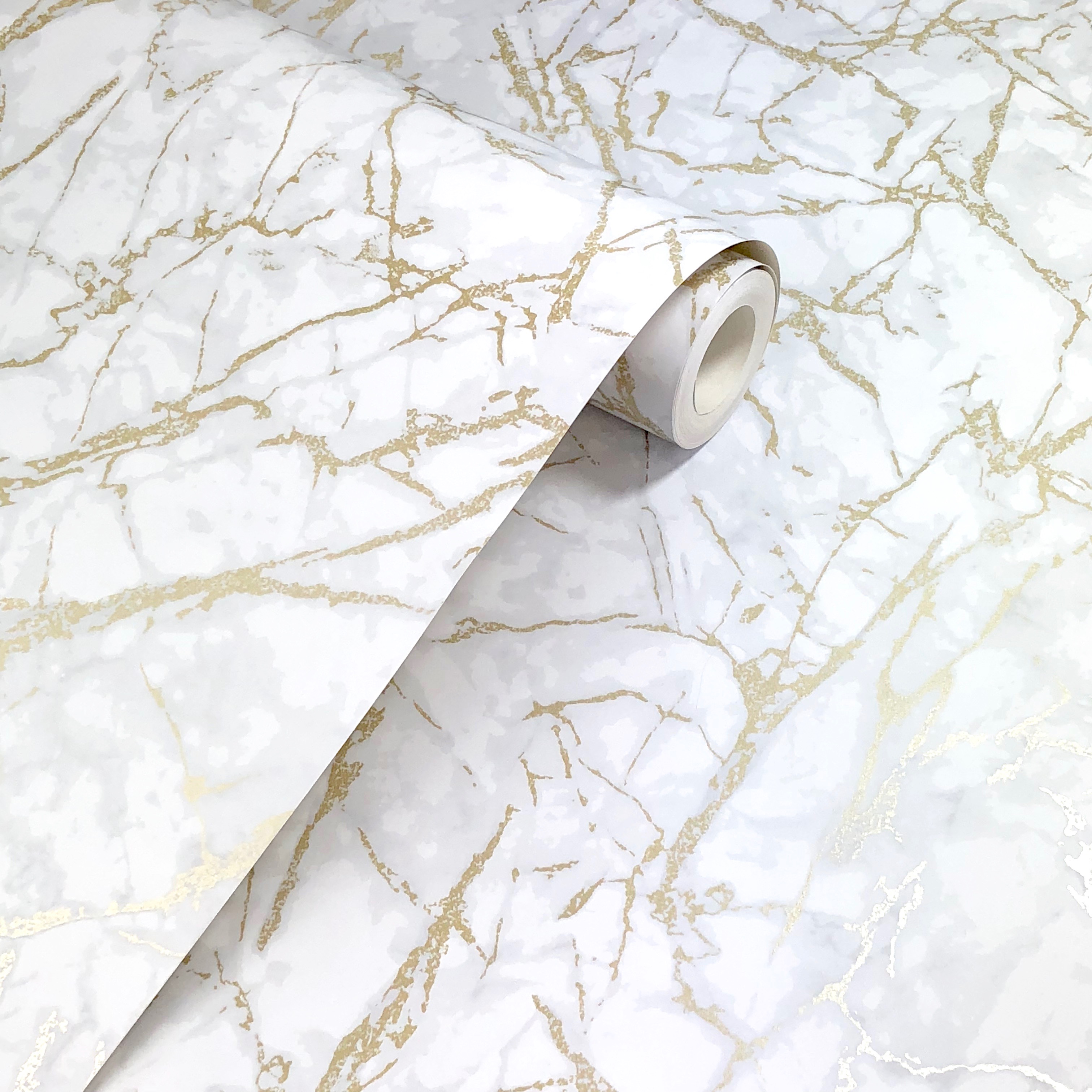 Fine Decor Metallic Marble White/gold Wallpaper - Frost , HD Wallpaper & Backgrounds