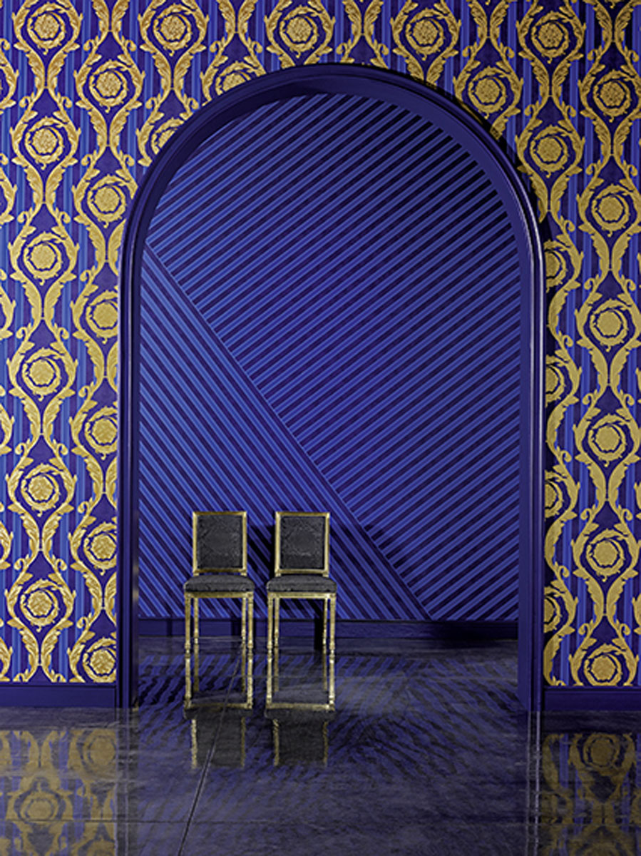 Versace Wallpaper - Versace Wallpaper Blue And Gold , HD Wallpaper & Backgrounds