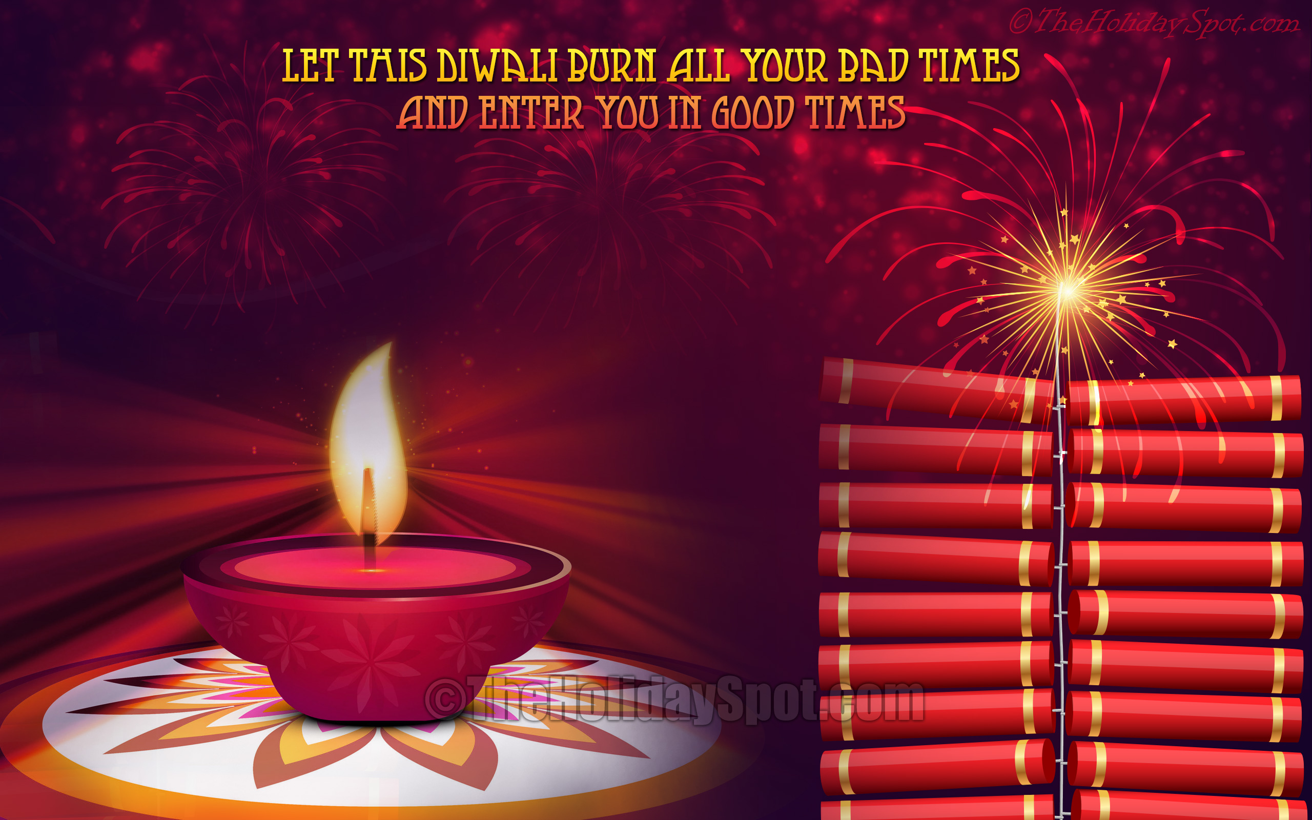 Fire Crackers And Diya Wallpaper For Diwali - Happy Diwali 2018 Wishes , HD Wallpaper & Backgrounds