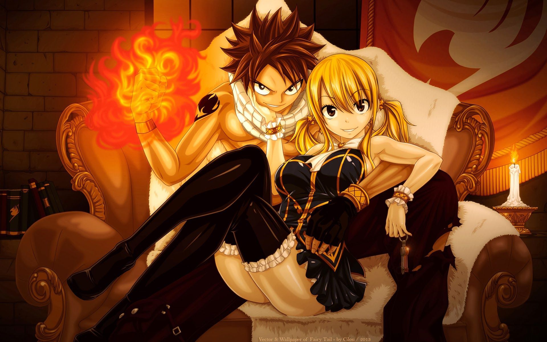 Fairy Tail Dragon Slayers Wallpaper - Lucy And Natsu , HD Wallpaper & Backgrounds