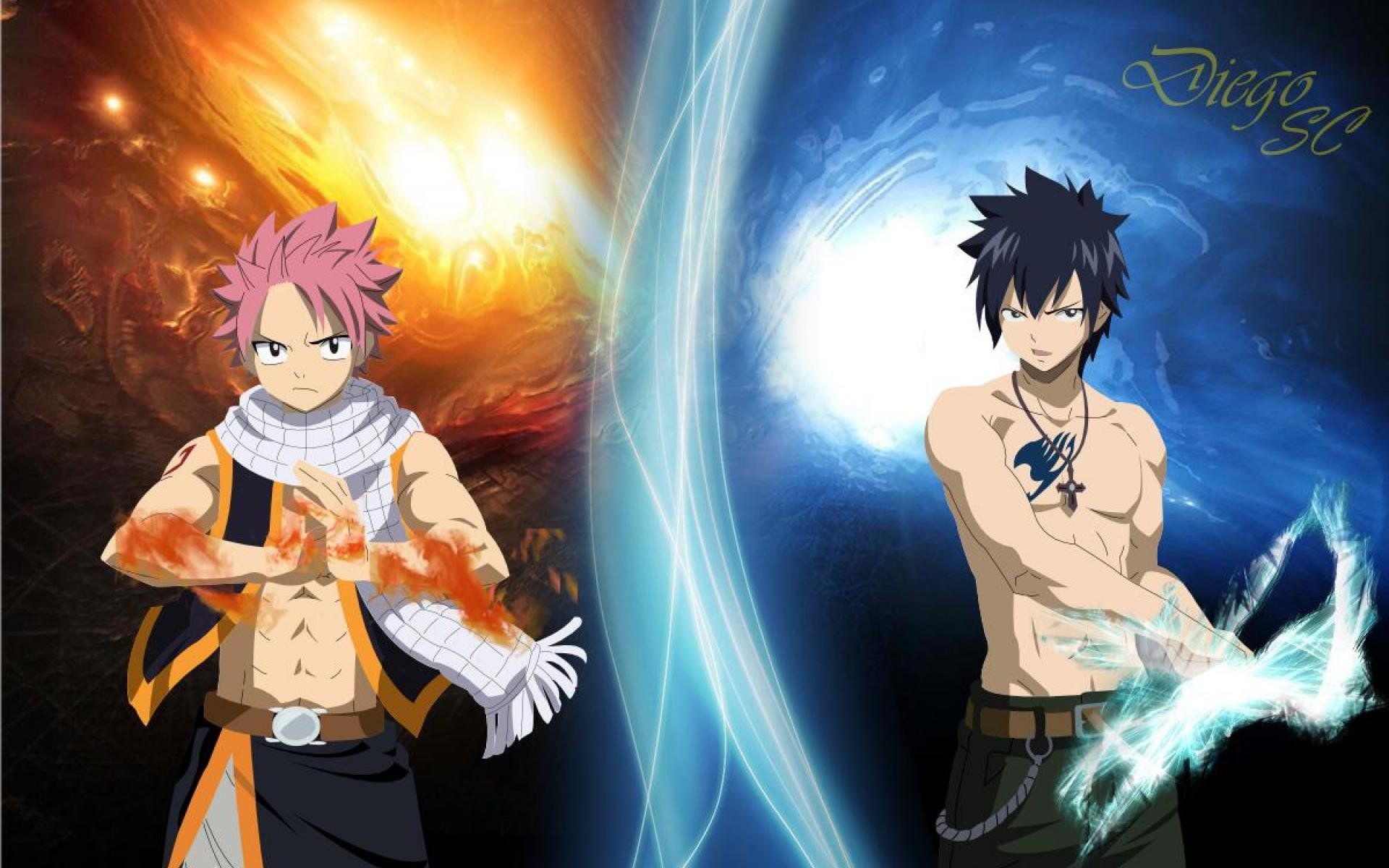 Fairy Tail Wallpaper Natsu - Fairy Tail Grey And Natsu , HD Wallpaper & Backgrounds