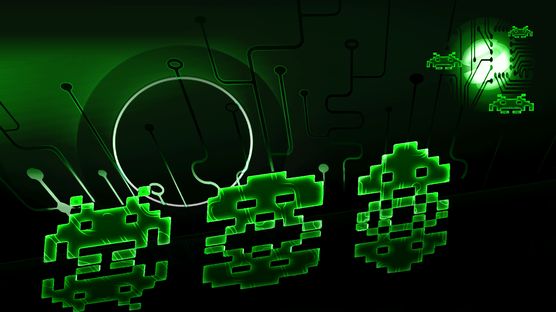 Green Invader Animated Wallpaper - Graphic Design , HD Wallpaper & Backgrounds