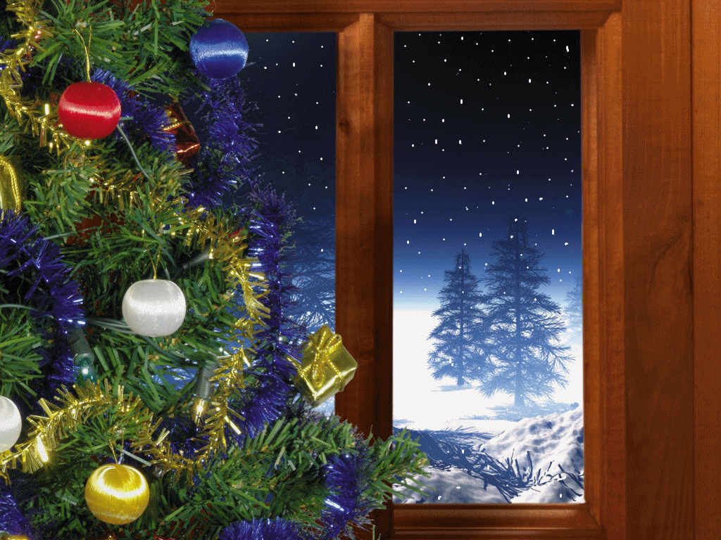 Christmas Wallpaper Gif - Christmas Window Night Winter , HD Wallpaper & Backgrounds