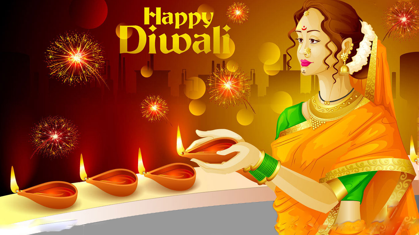 3d Diwali Wallpapers - Deepavali Wishes In Telugu , HD Wallpaper & Backgrounds