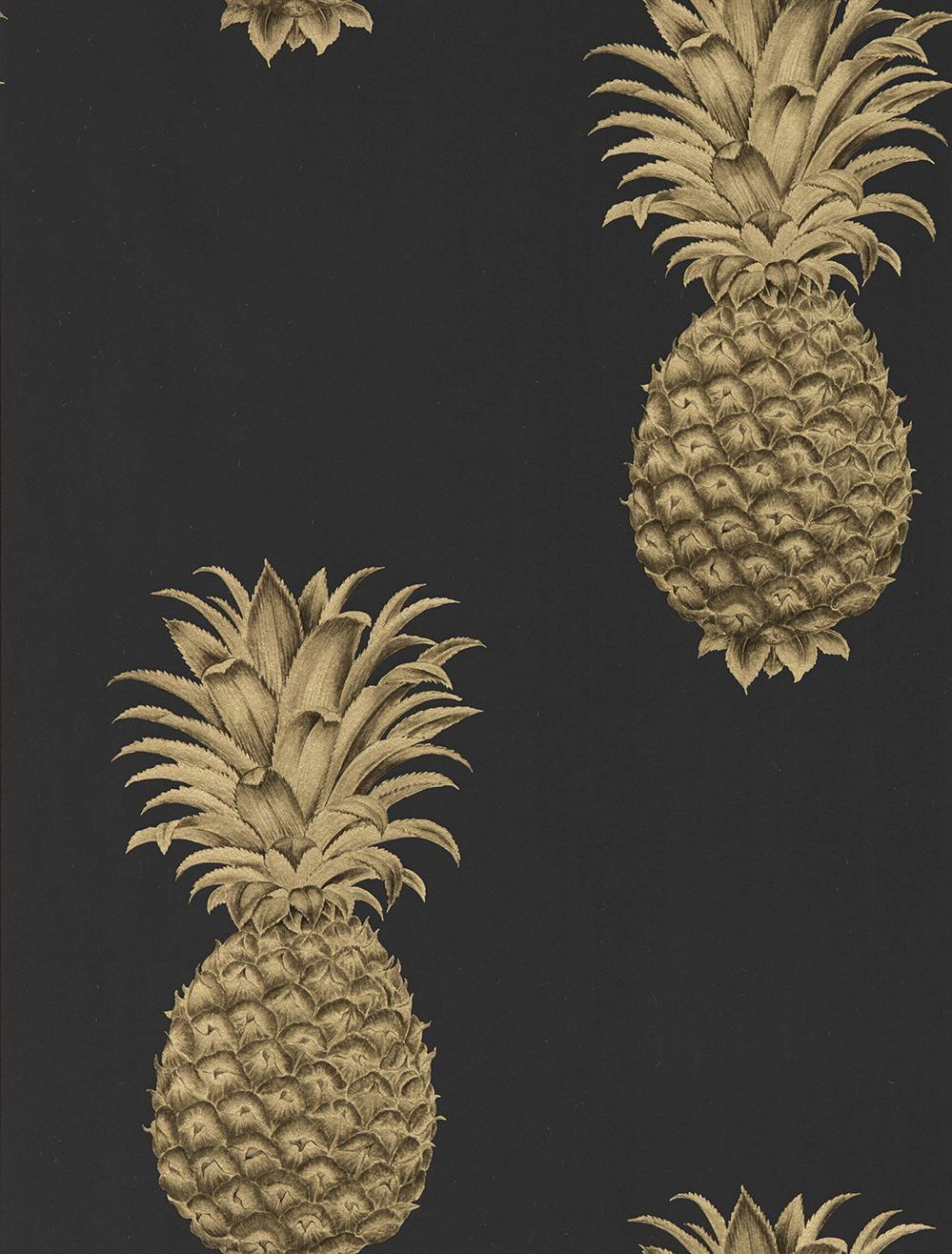 Sanderson Pineapple Royale Graphite / Gold Wallpaper - Tapete Ananas , HD Wallpaper & Backgrounds