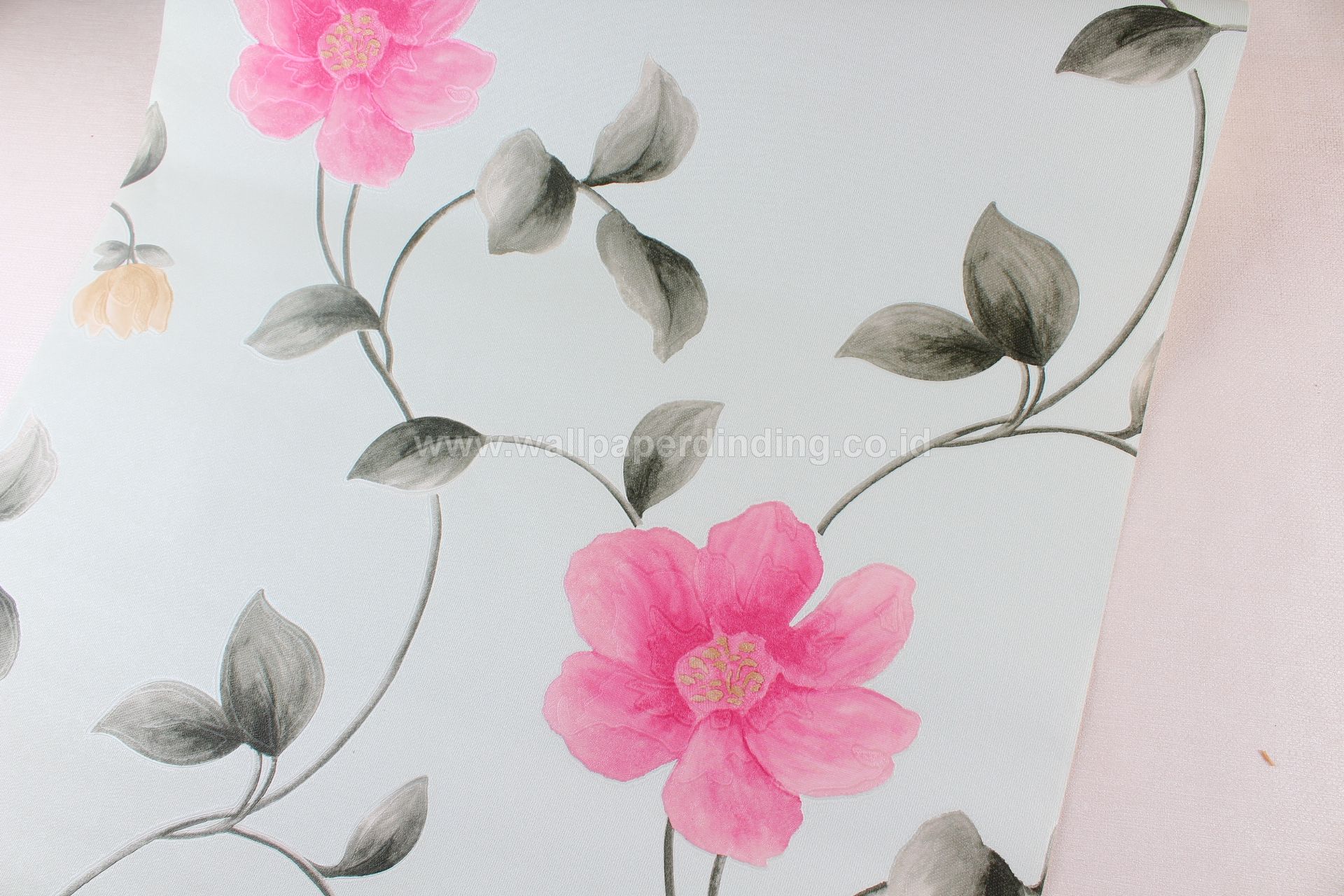 Wallpaper Dinding Bunga Pink Hijau Tosca Co 812 3 - Bunga Hijau Tosca , HD Wallpaper & Backgrounds