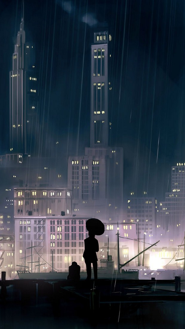 Anime Rain Wallpaper For Phone , HD Wallpaper & Backgrounds